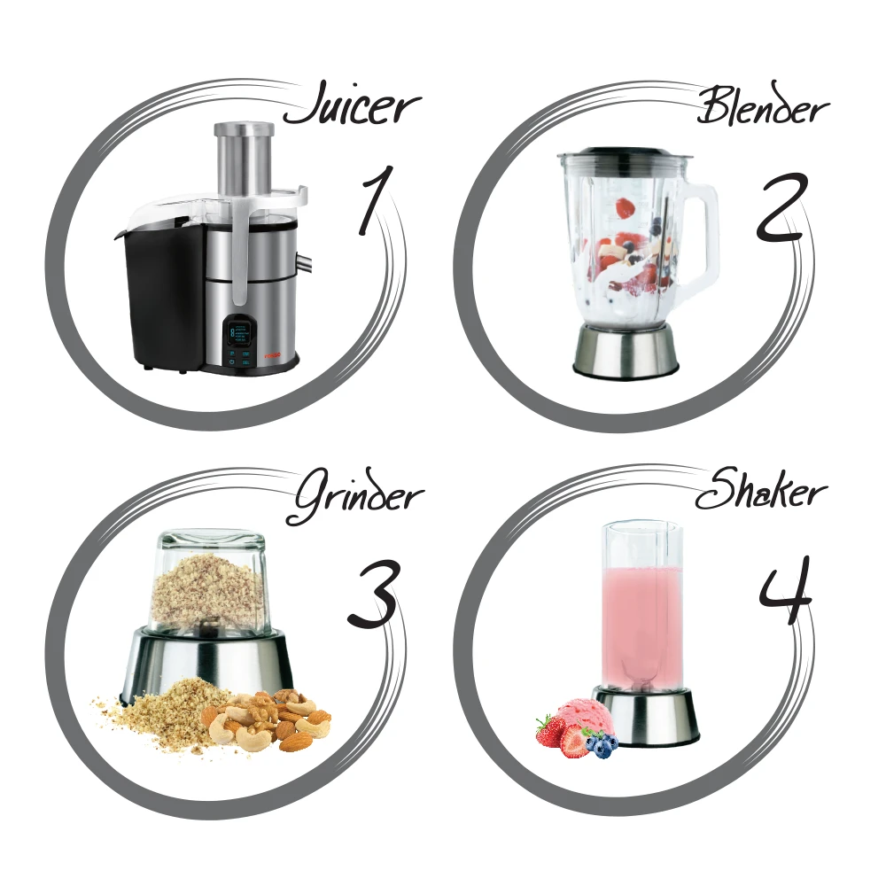 تصویر  آبمیوه‌گیری چهار کاره روسو با موتور 800 وات